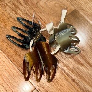 Anthropologie three neutral mosaic hair clips claws all hair types brand new